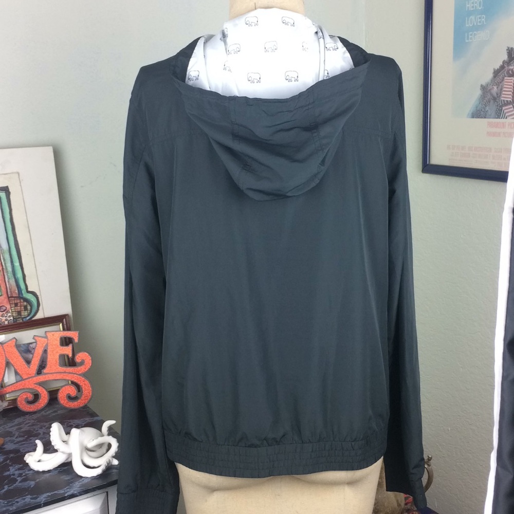 Empyre Black White Elephant Pattern Hooded Jacket - Picture 5 of 8